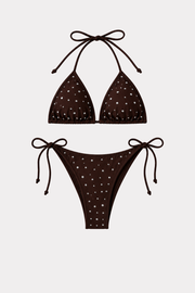 Bikini mit Nieten - braun