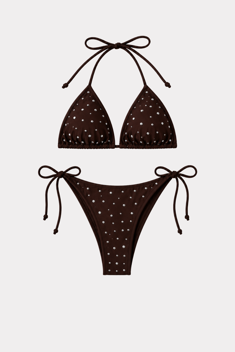 Bikini mit Nieten - braun