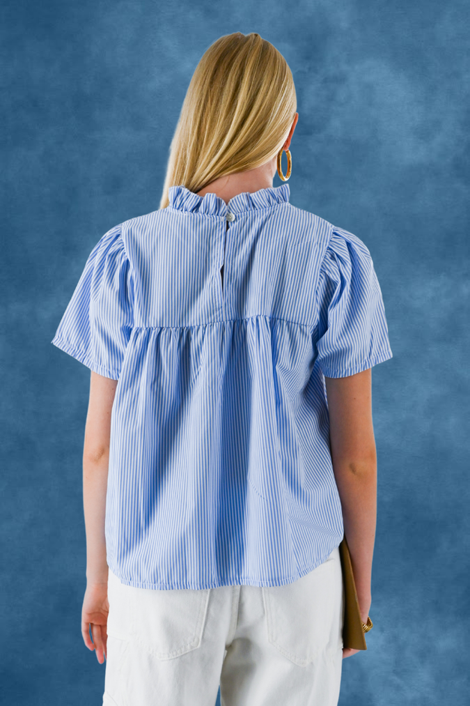 Blouse Serena rayée - bleu/blanc