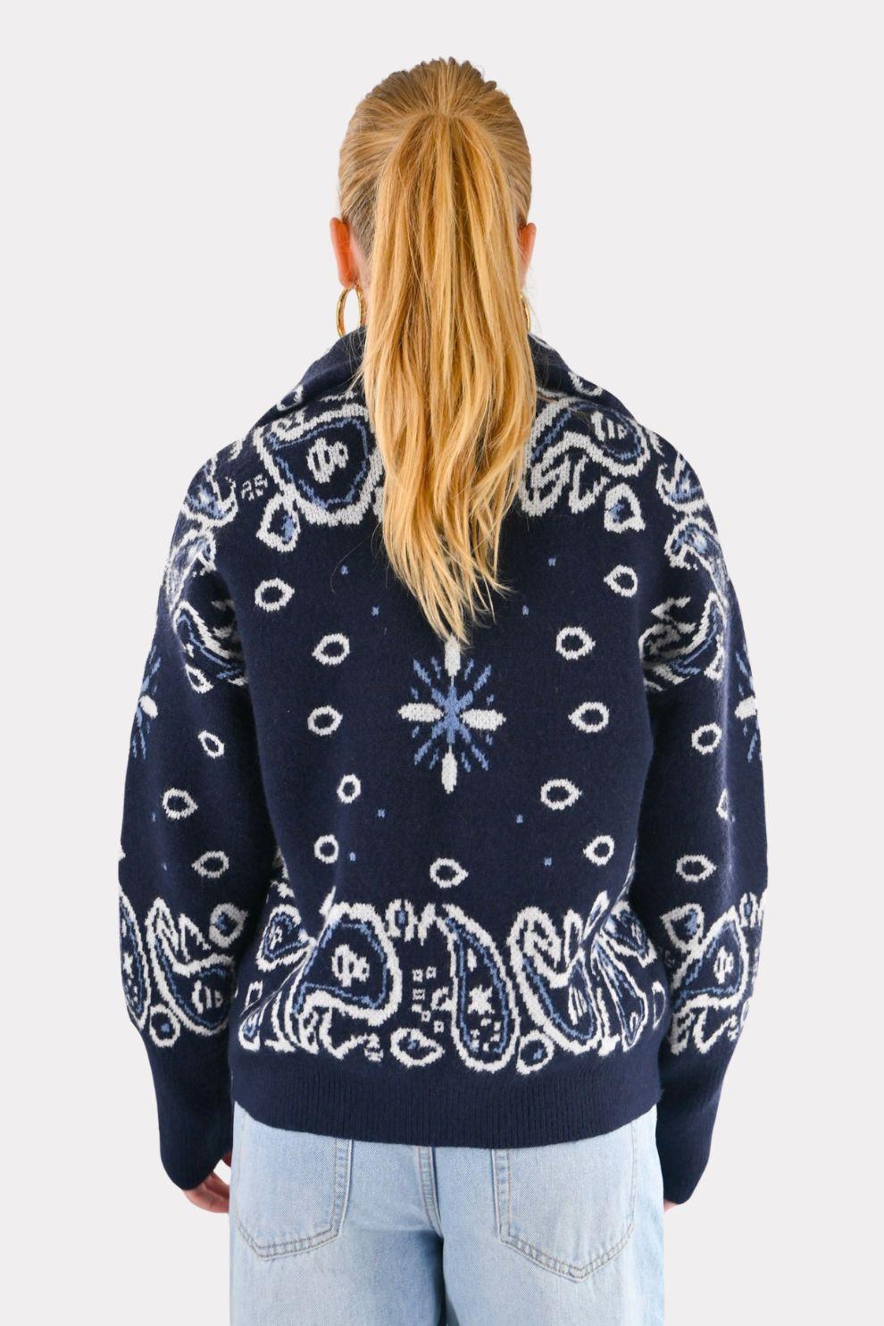 Aspen zipper knit - navy