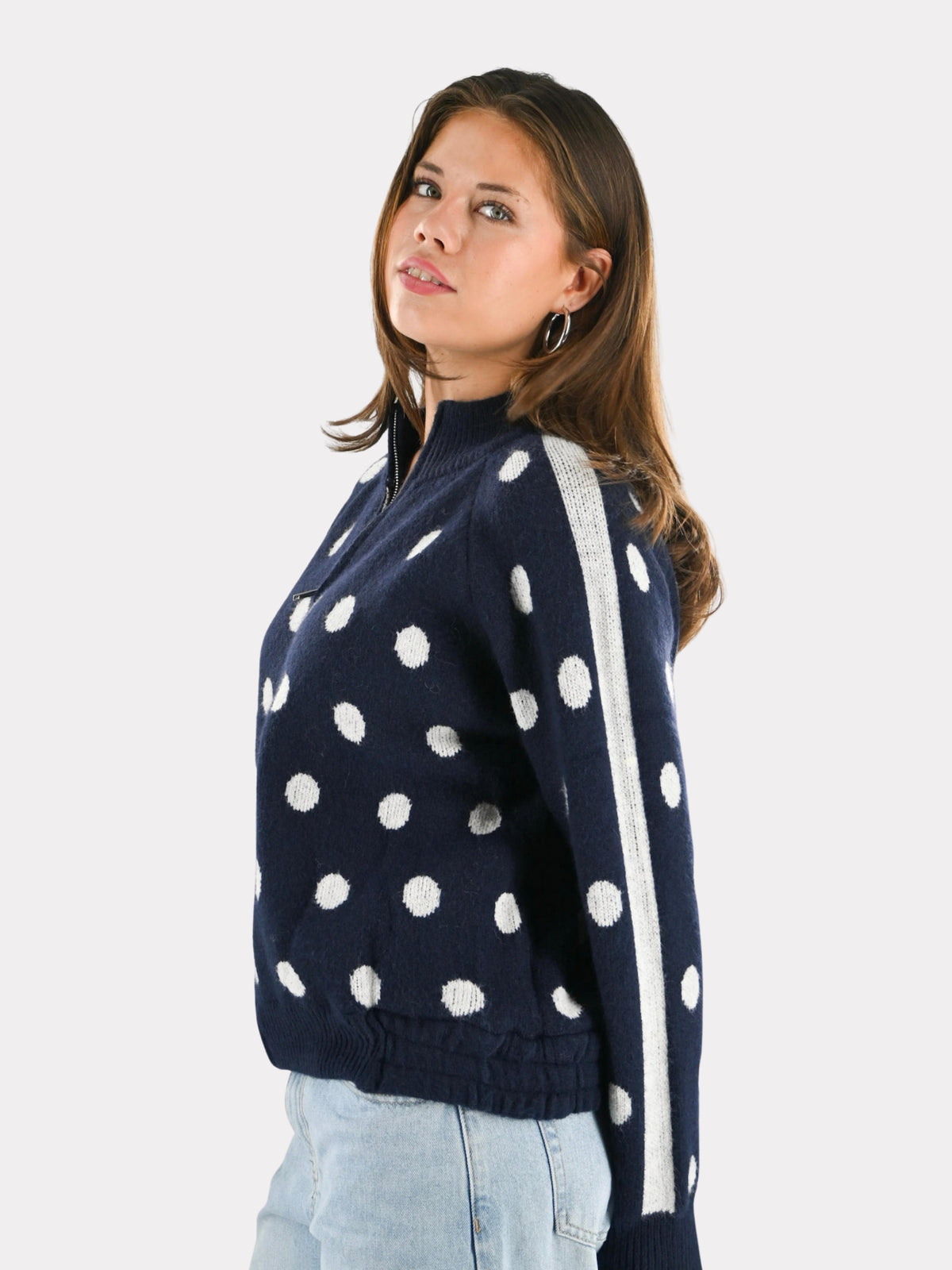 Jackie dotted zipper - navy