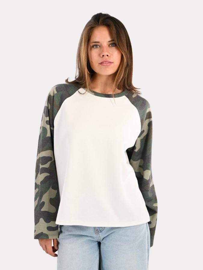 Camo longsleeve - groen/wit