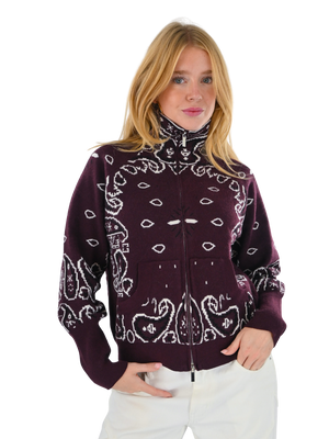 Aspen bandana zipper knit - bordeaux