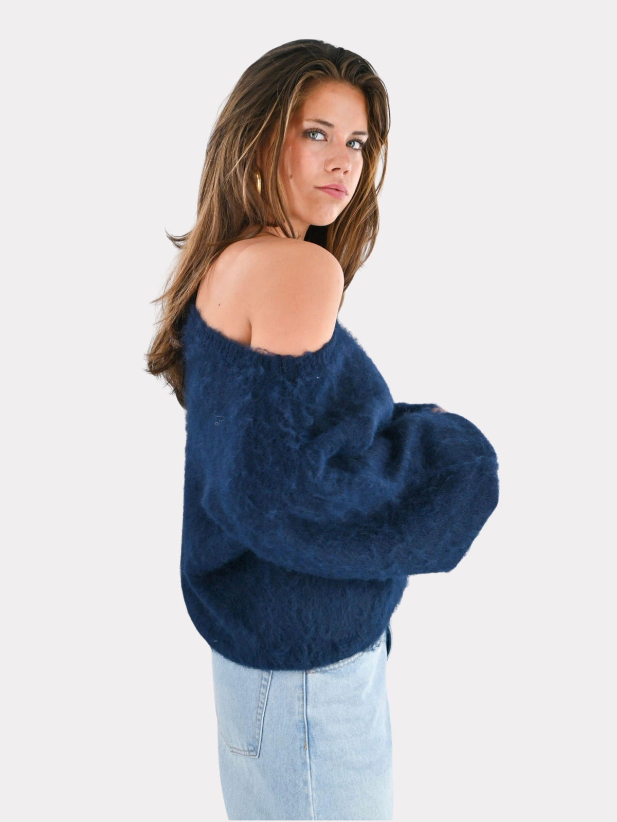 Maira off shoulder knit - navy