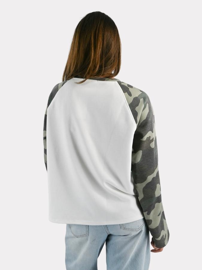 Camo longsleeve - groen/wit