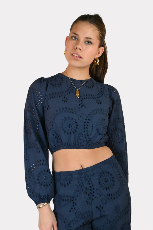 Valencia top long sleeve - navy