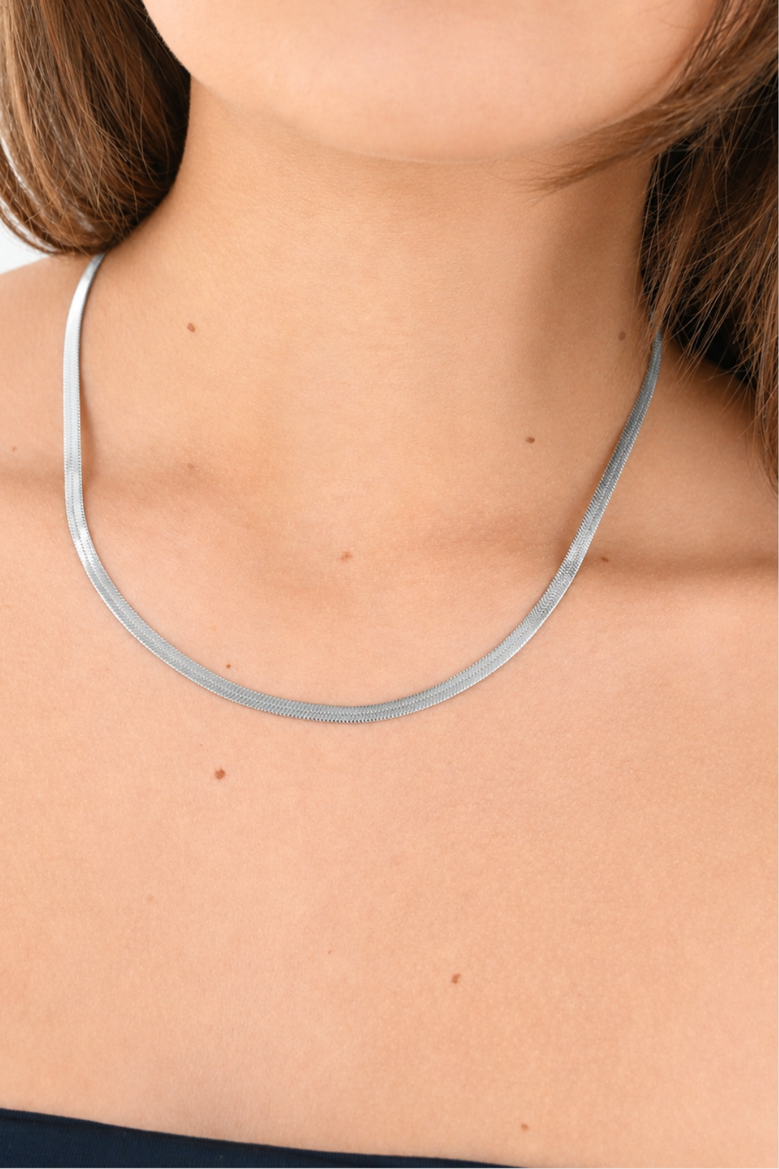Basic flat necklace - silver