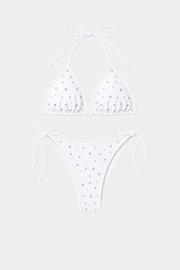 Bikini mit Nieten - Weiß