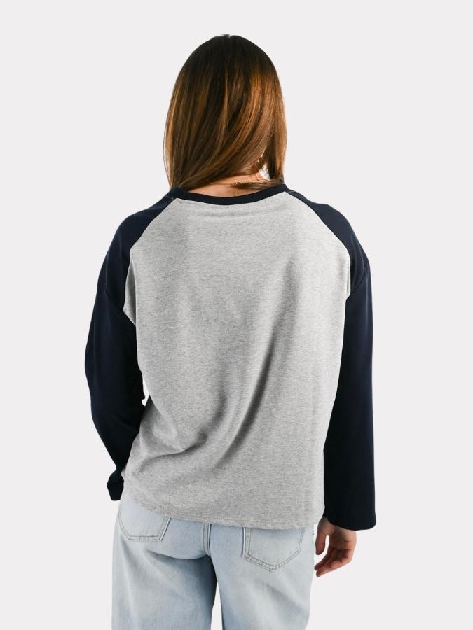 LA baseball longsleeve - navy/grijs
