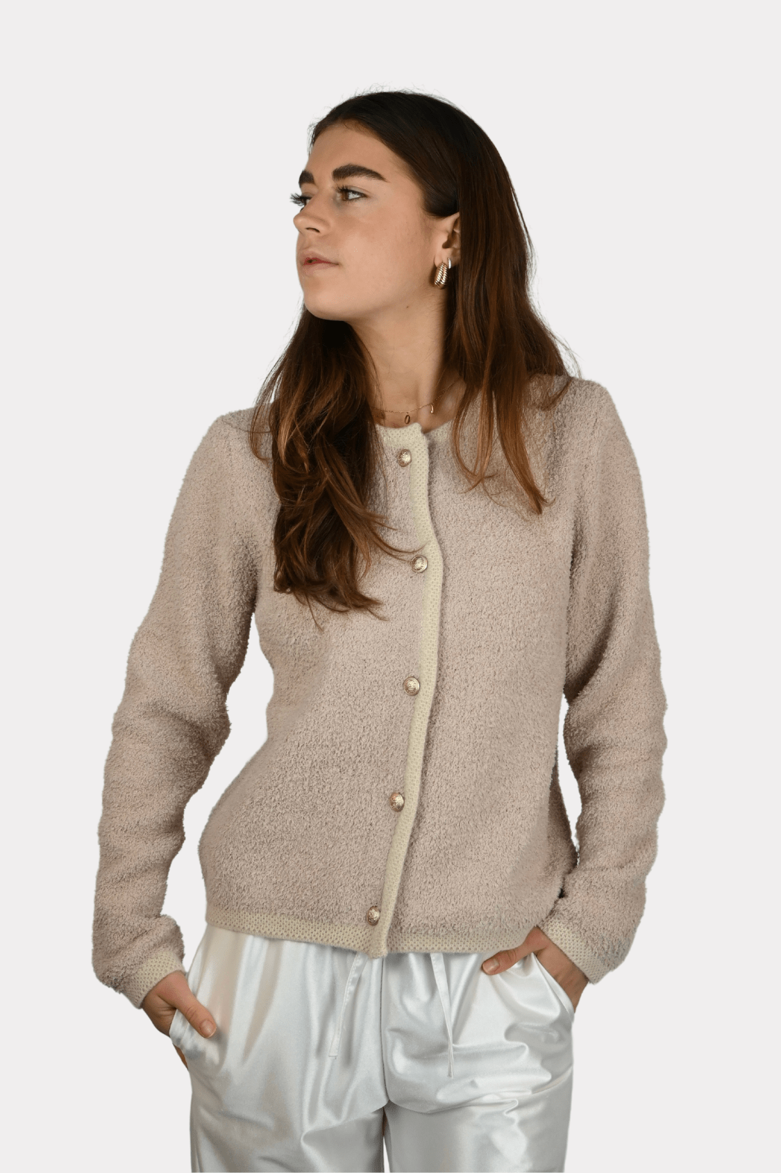 Liena cardigan - licht bruin