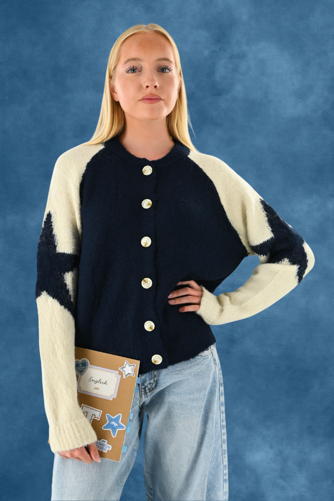 Hannah starry cardigan - navy
