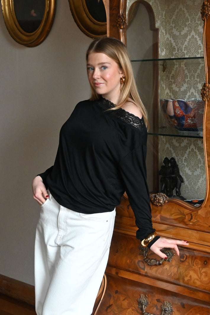 Top Michelle en dentelle - noir