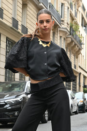 Florentina Blazer-Top - schwarz