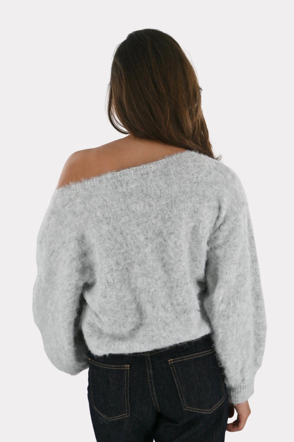 Maira off shoulder knit - grijs