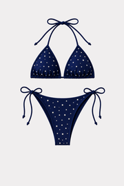 Nieten-Bikini - marineblau