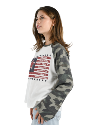 Varsity longsleeve - groen/wit