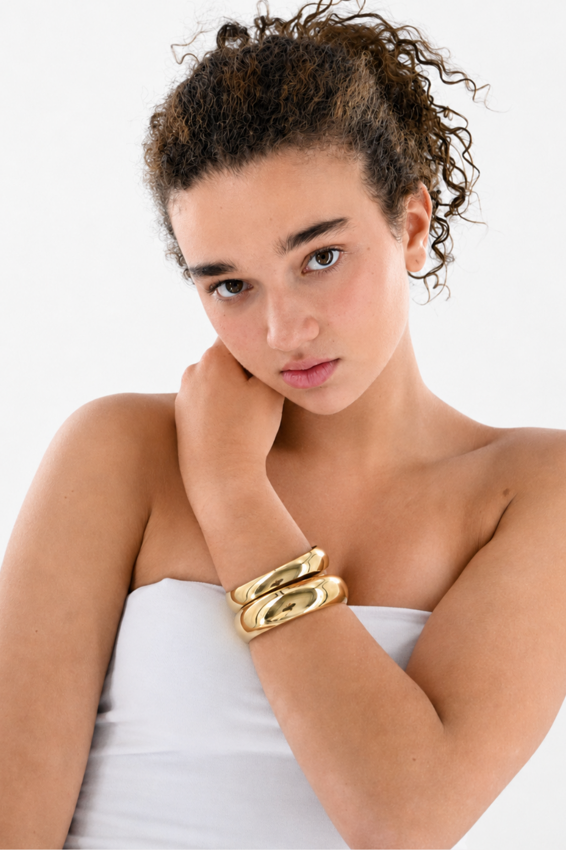 Statement bangle medium - goud