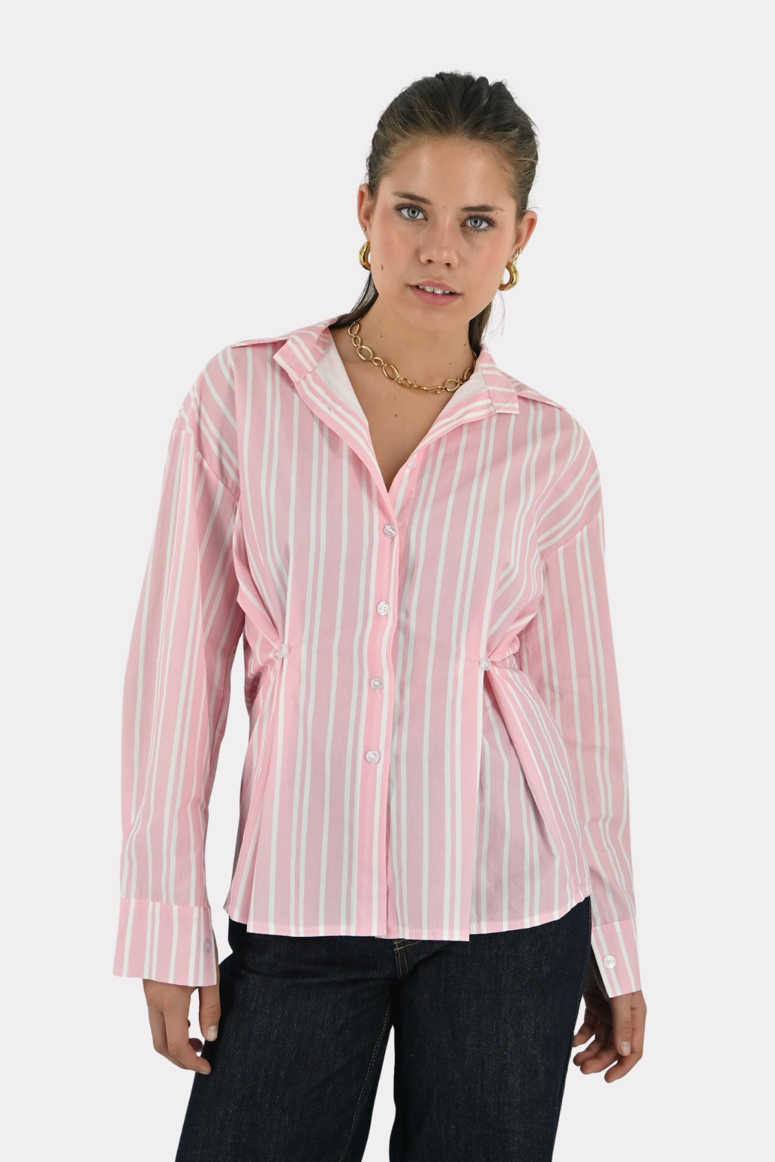 Fay-blouse-striped-roze/wit-fashiontiger-2