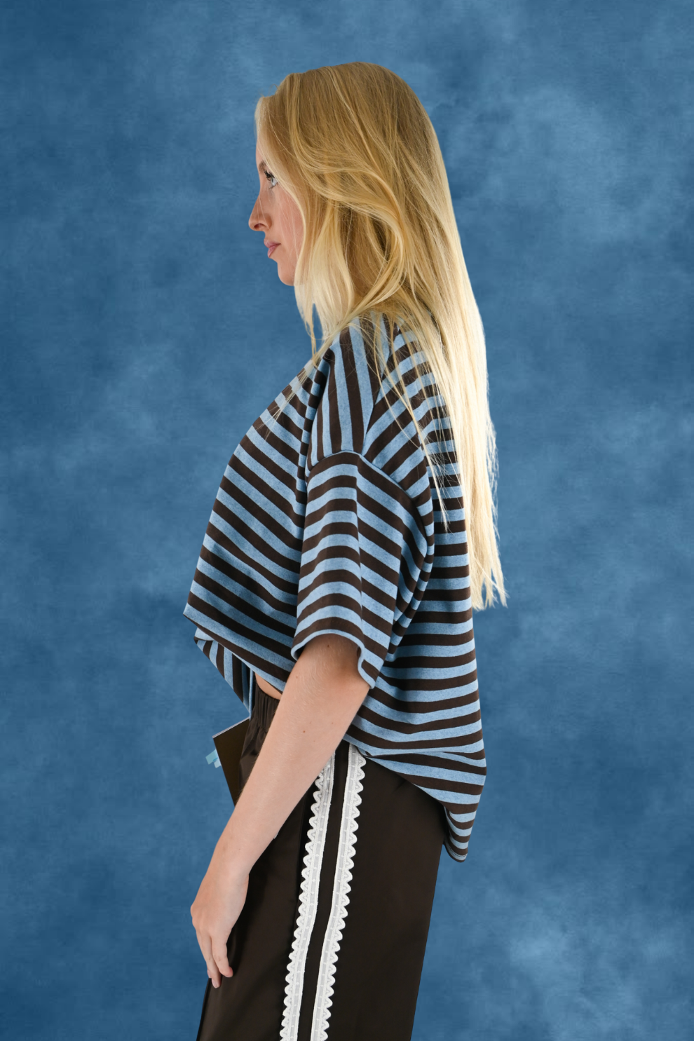 T-shirt rayé Tiger - brun/bleu