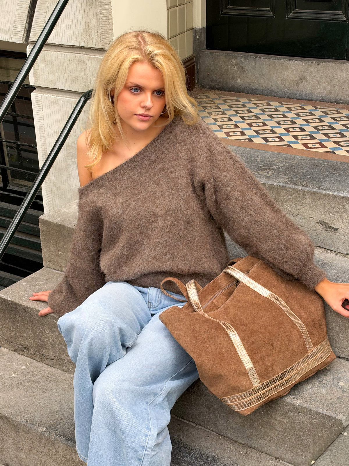 Trendy bag - taupe/goud
