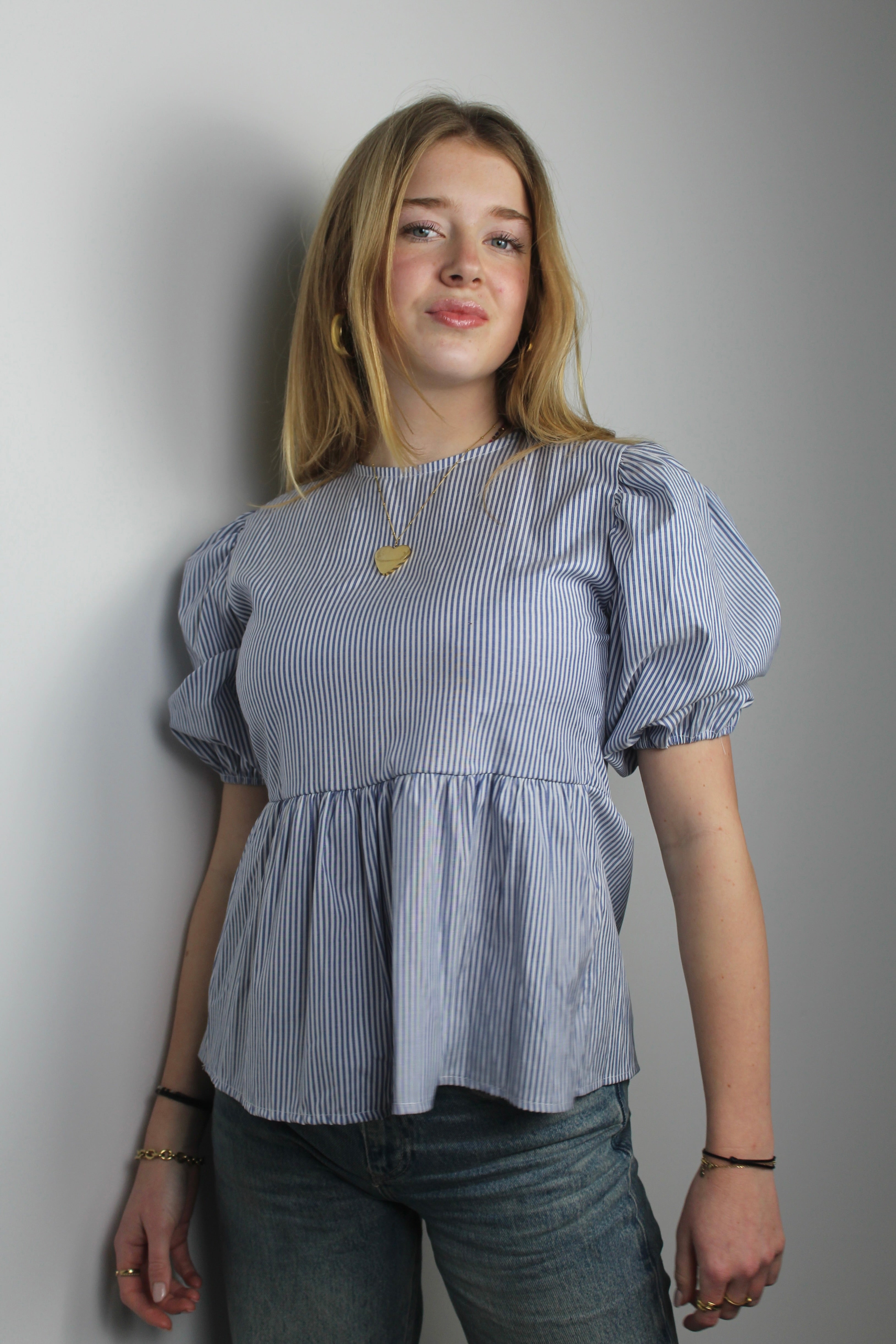 Eve blouse striped - blauw/wit