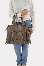 Vintage school bag - taupe