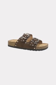 Quinty Sandalen mit Nieten - Dunkelbraun