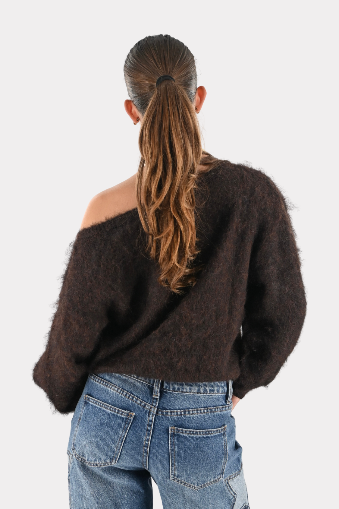 Maira off shoulder knit - brown