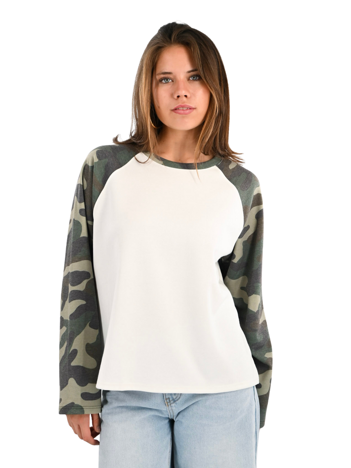 Camo longsleeve - groen/wit