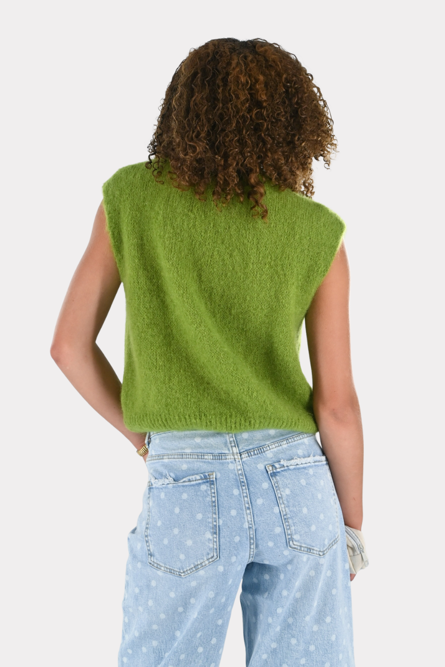 Cozy high knit - salie groen