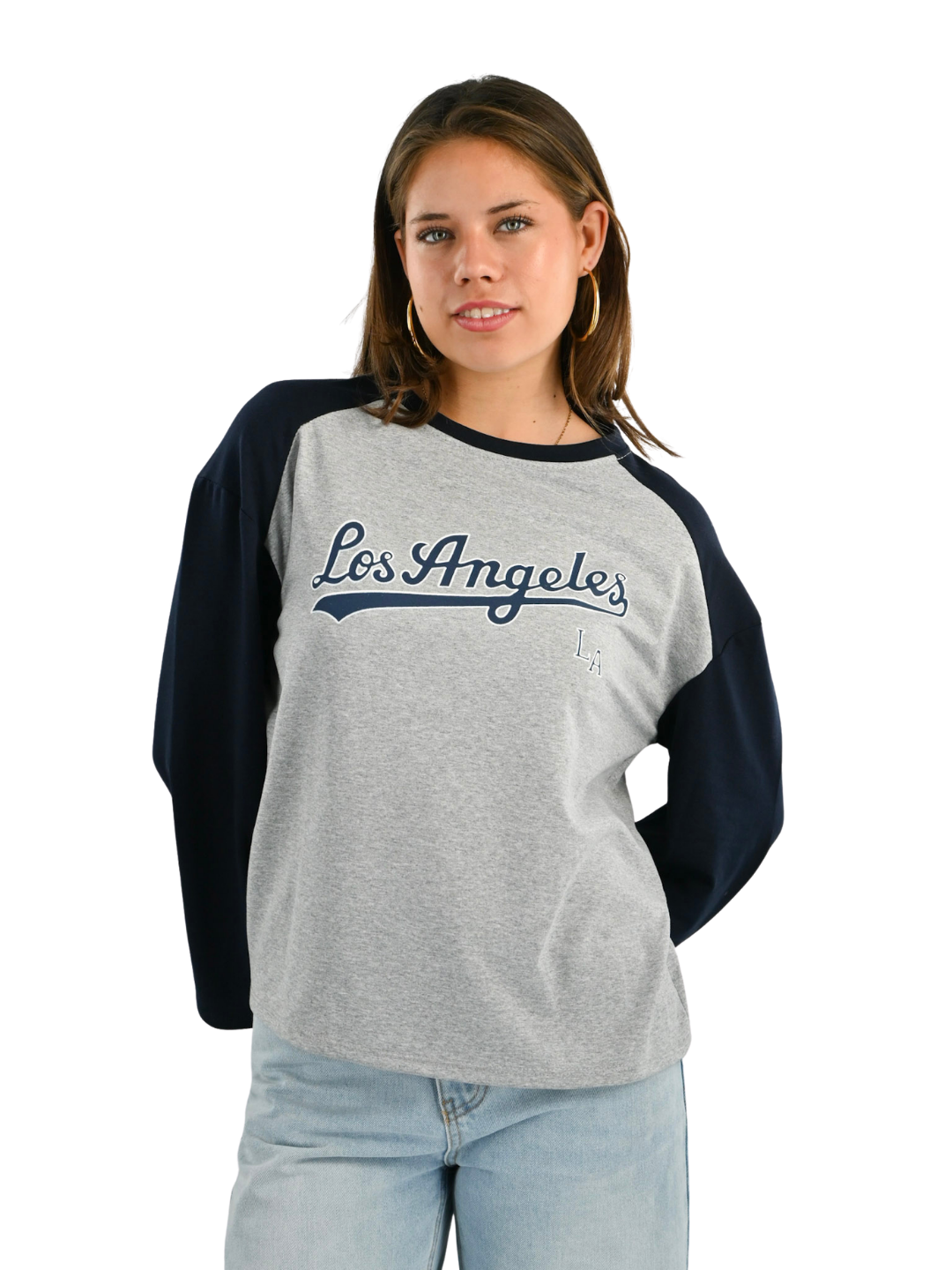 LA baseball longsleeve - navy/grijs