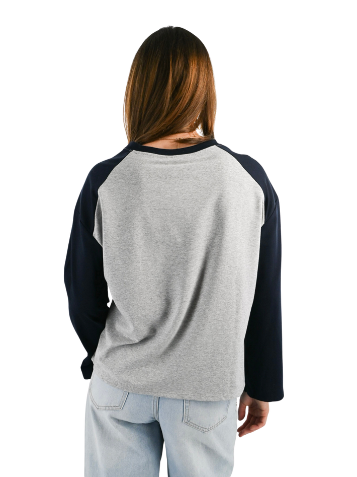 LA baseball longsleeve - navy/grijs