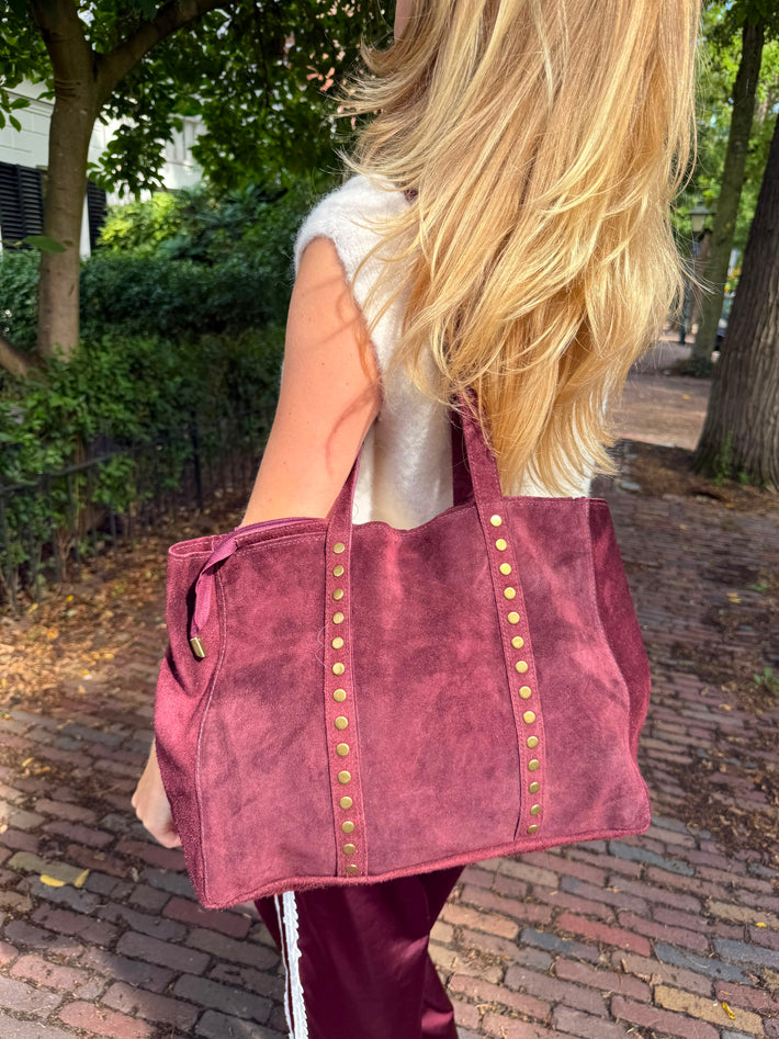 Studded bag - bordeaux