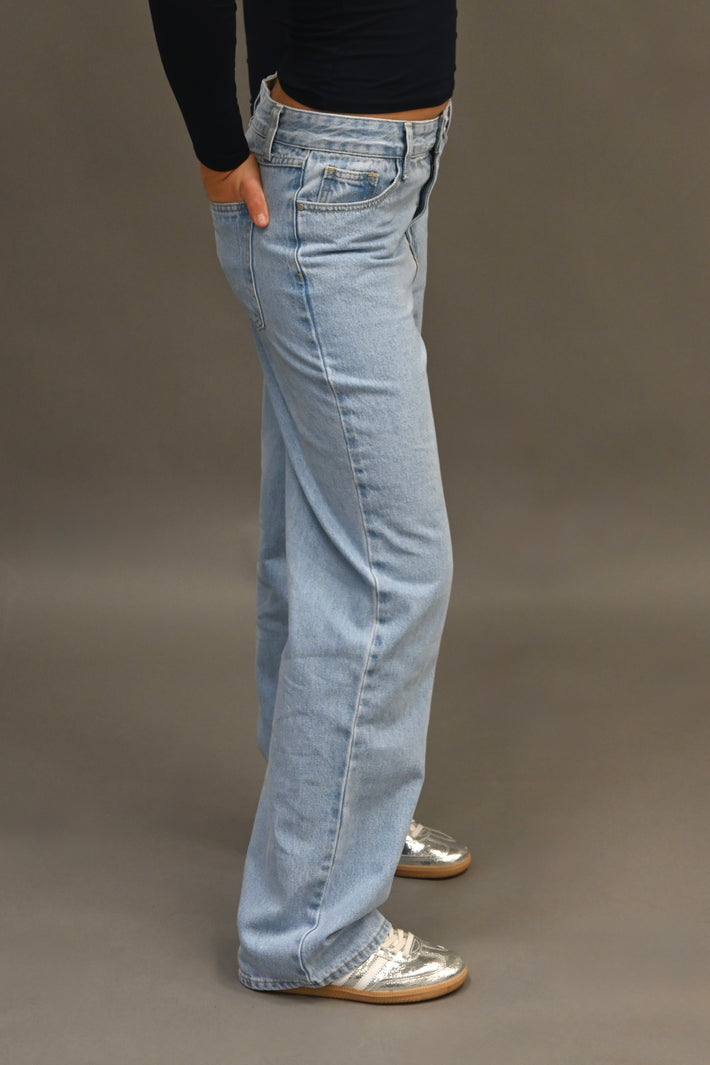 Jeans coupe large classique - bleu