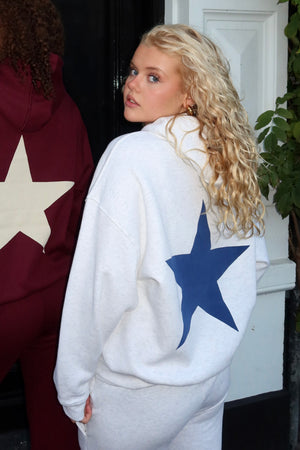 Tiger star lounge hoodie - grey