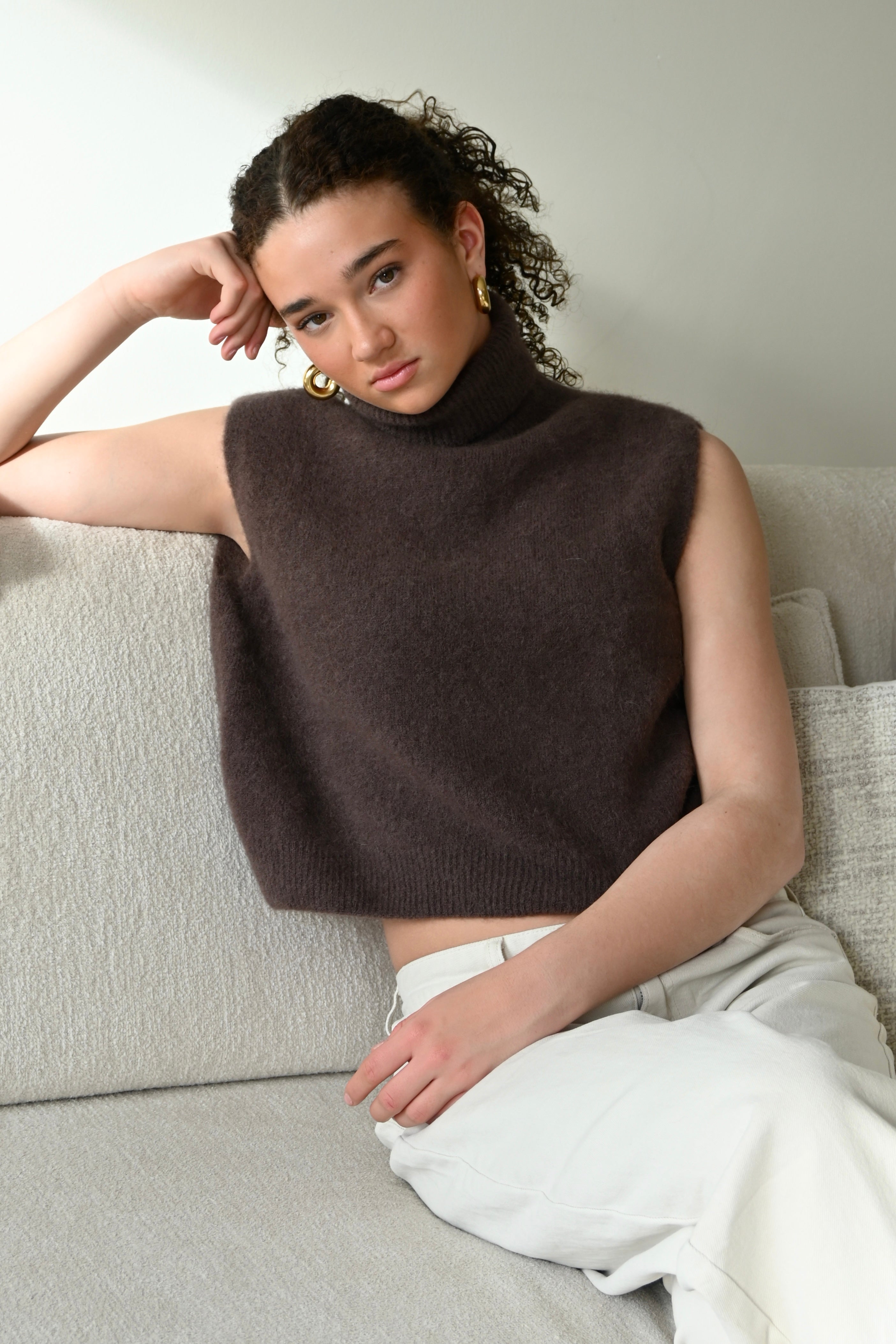 Cozy high knit - brown