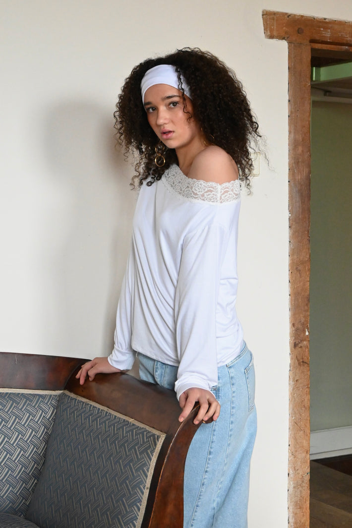 Haut en dentelle Michelle - blanc