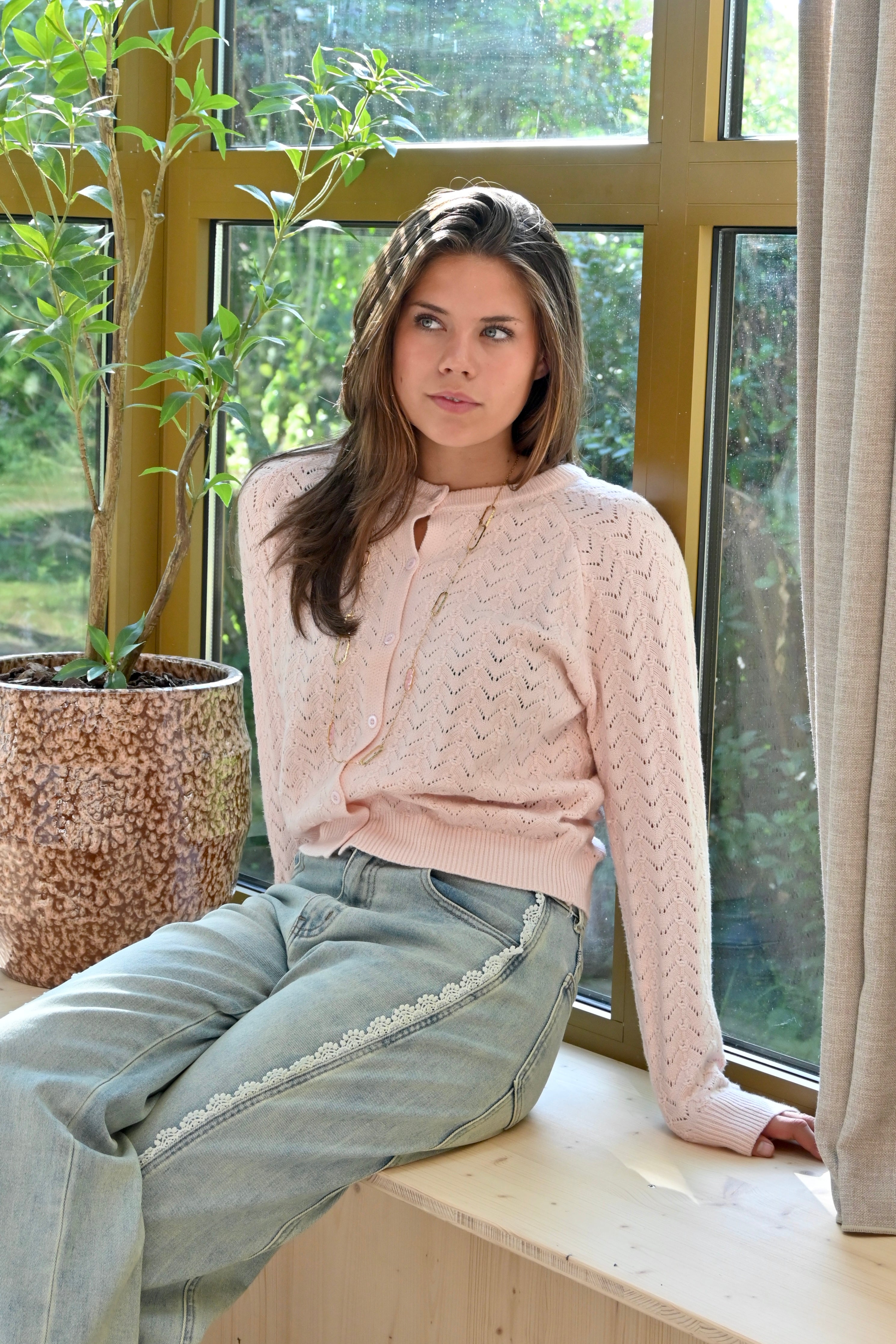 Mystery charm necklace - goud/roze