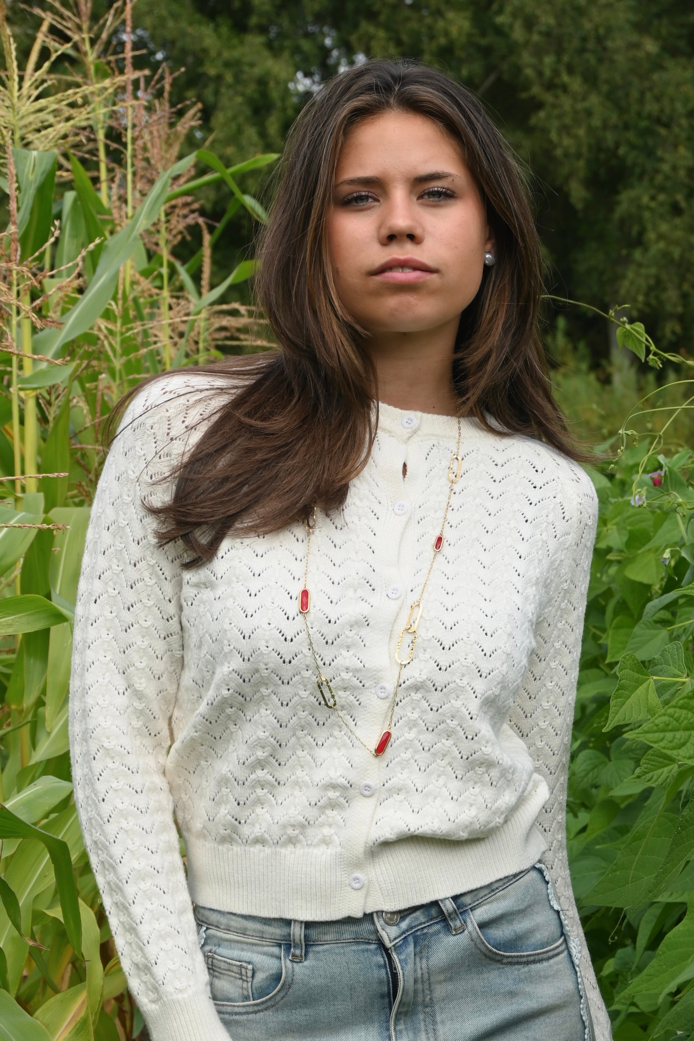 Mystery charm necklace - goud/rood