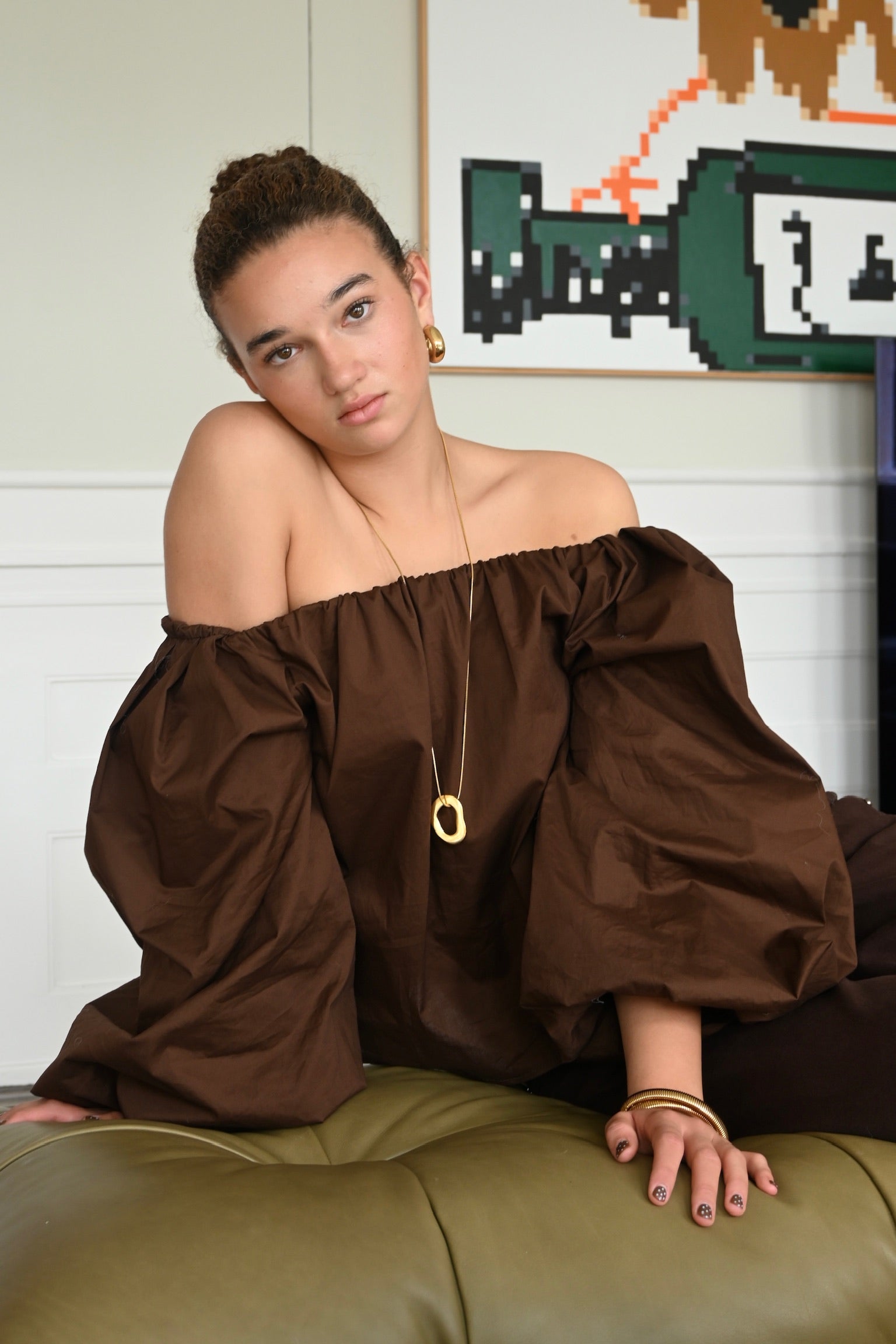 Open oval necklace - goud