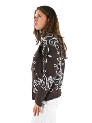 Aspen bandana zipper knit - bruin