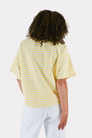 Striped tiger t-shirt - butter yellow/white