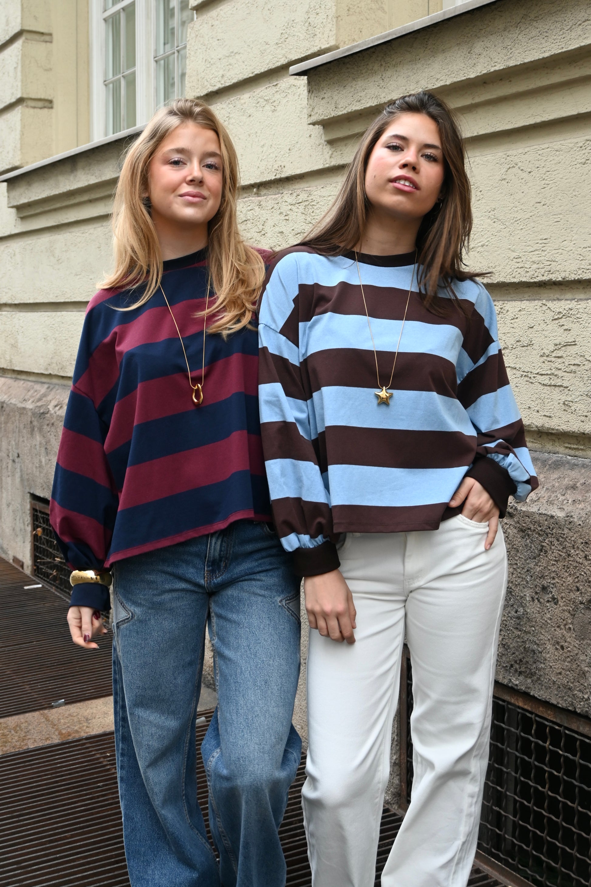 Iske-long-sleeve-bordeaux-navy-striped-fashiontiger