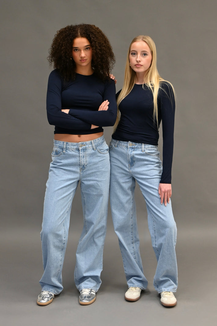 Jeans coupe large classique - bleu