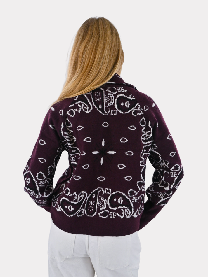 Aspen-Bandana-Zipperstrick – Bordeaux