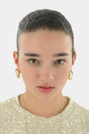 Golden pearl earrings - goud