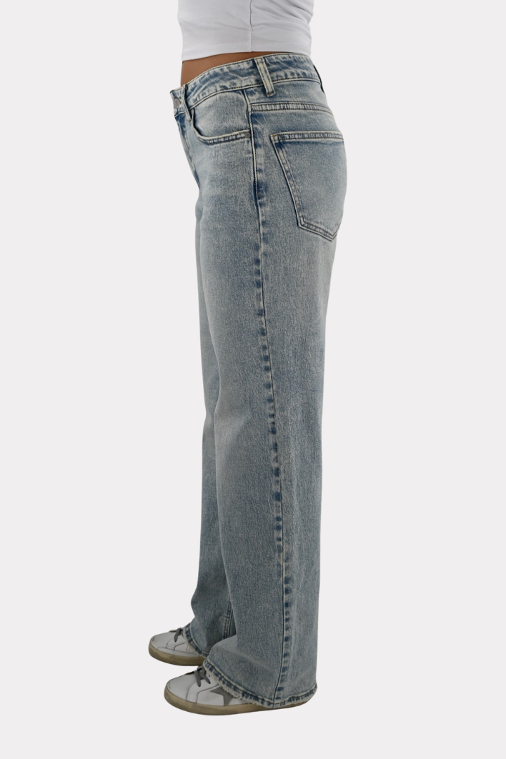 Bowie Mid-Waist-Jeans - blau