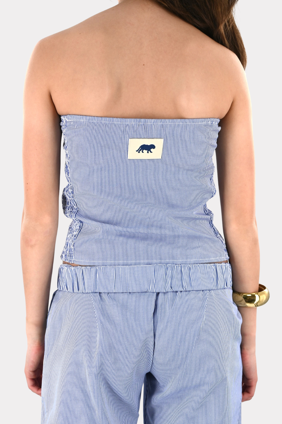 Tiger Tube-Top gestreift - blau/weiß