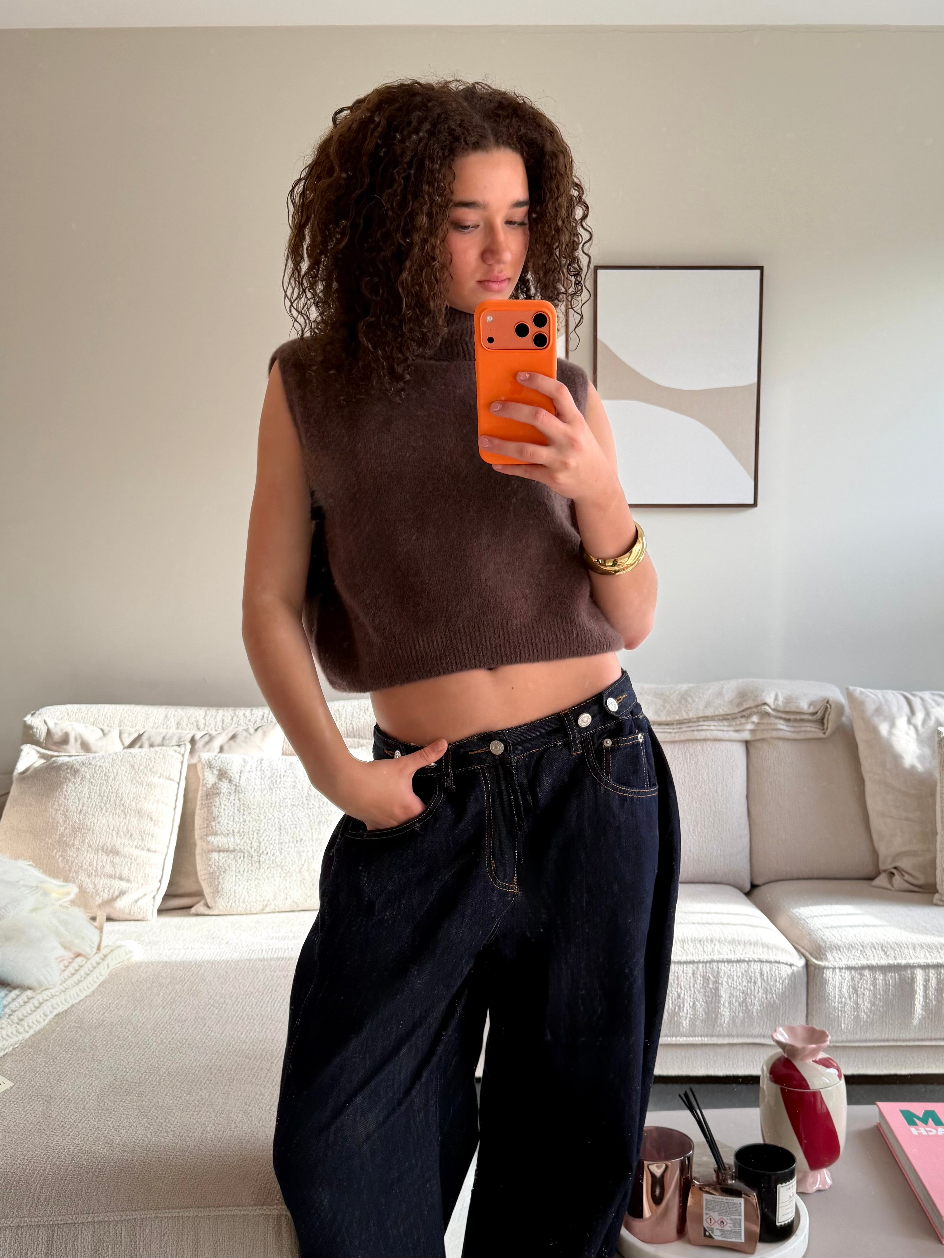 Cozy high knit - brown