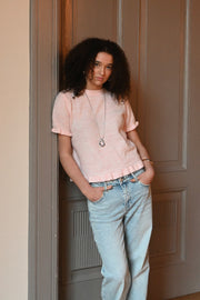 Rüschen-Stricktop - rosa